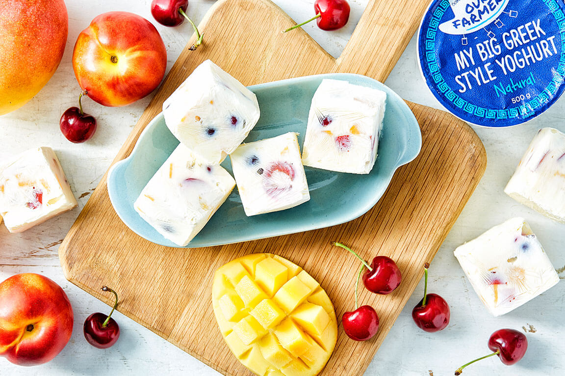 Frozen yoghurt cubes iga family program